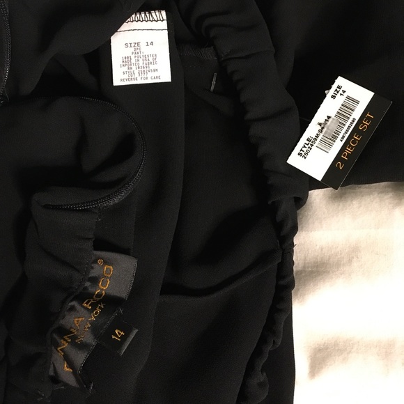 Donna Rico 2 Pc Pantsuit NEW Sz 14 Black/White - Picture 6 of 8